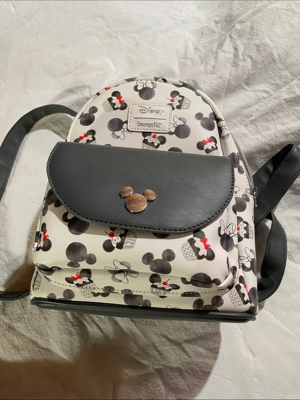 Loungefly Cream, Black & Red Minnie Mouse Mini Backpack